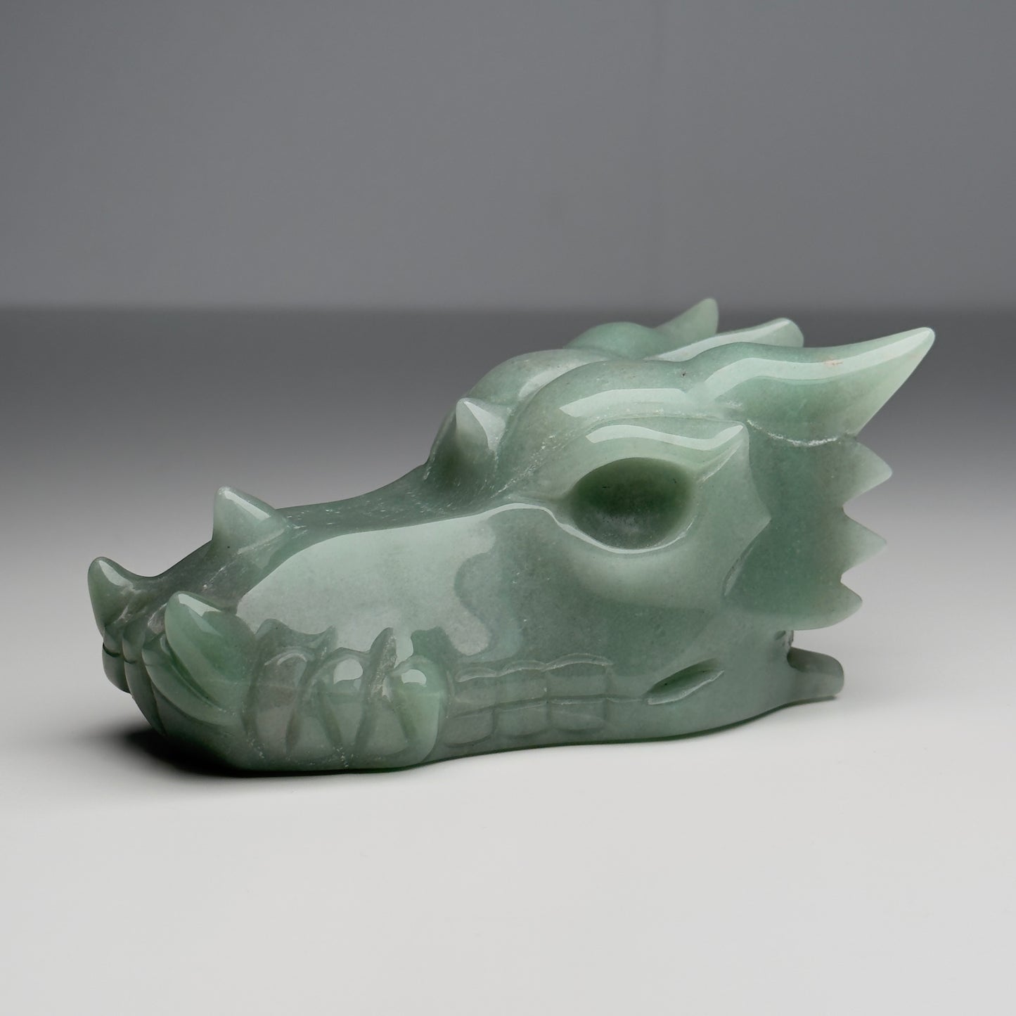 GREEN AVENTURINE DRAGON HEAD CARVING