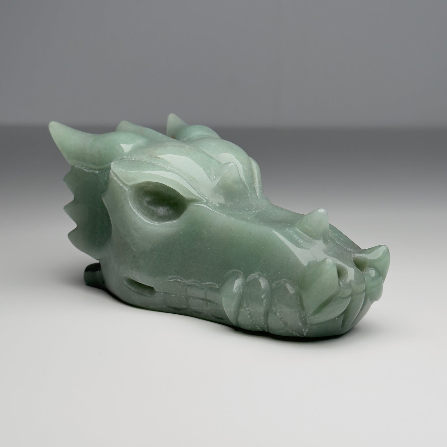 GREEN AVENTURINE DRAGON HEAD CARVING