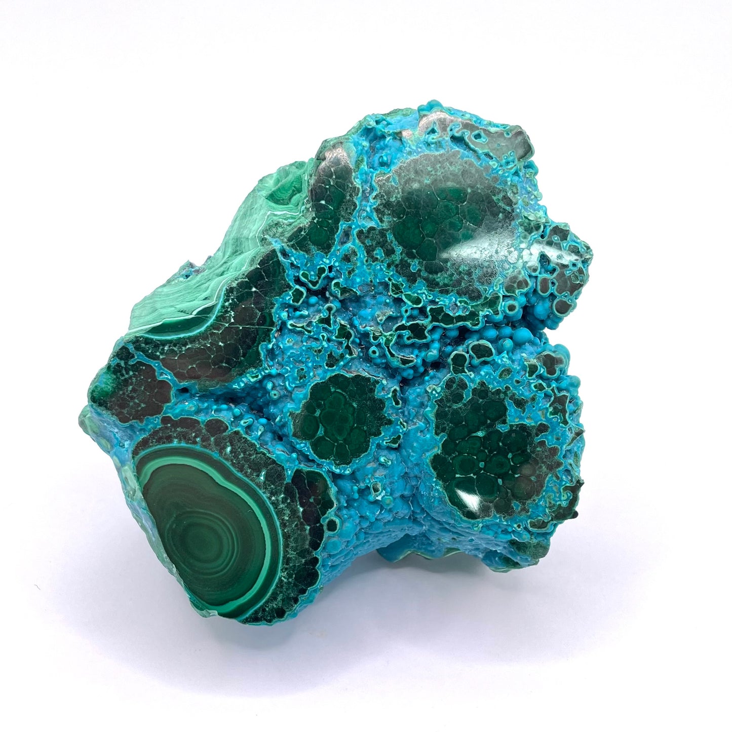 chrysocolla with malachite slab