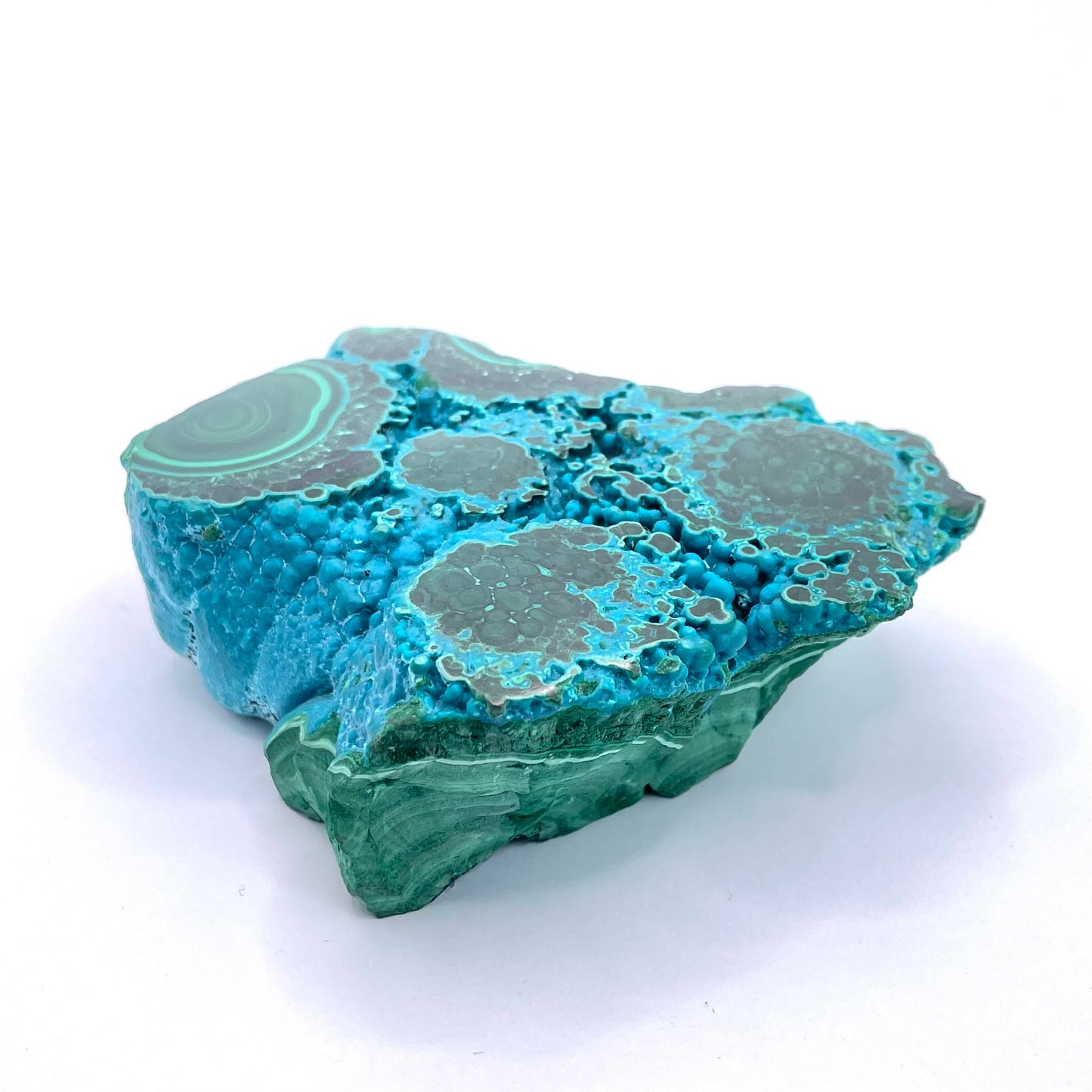 chrysocolla with malachite slab