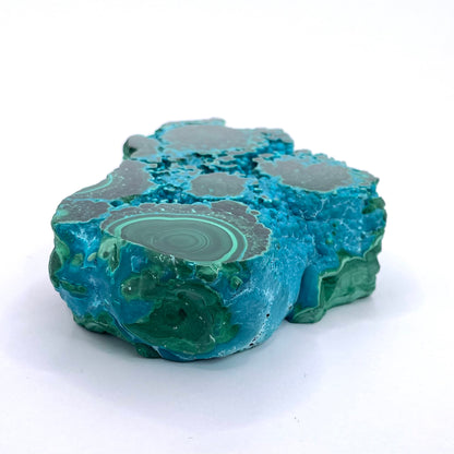 chrysocolla with malachite slab