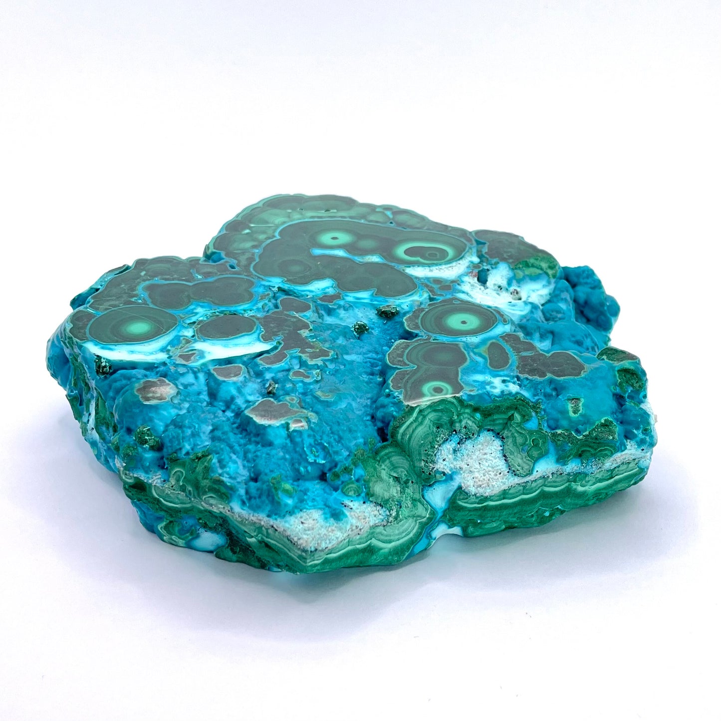 chrysocolla with malachite slab