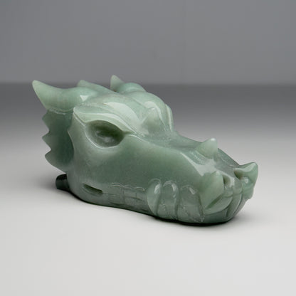 green aventurine dragon head carving