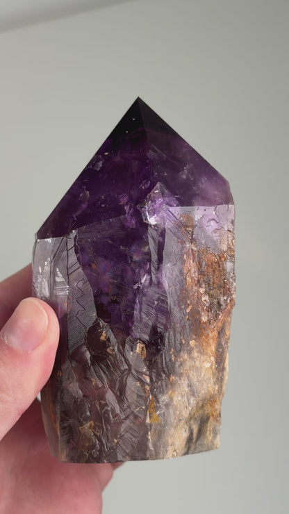 AMETHYST HALF POLISHED TOWER