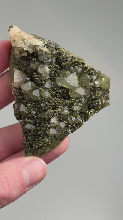 FOREST EPIDOTE CLUSTER WITH QUARTZ