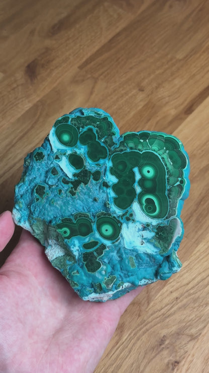 chrysocolla with malachite slab