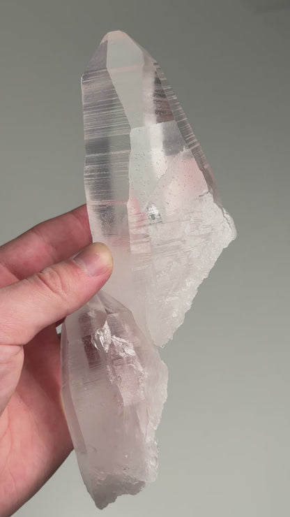 LEMURIAN QUARTZ DOUBLE POINT CLUSTER