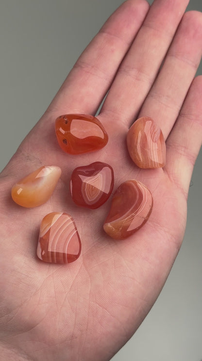 carnelian banded agate tumblestones